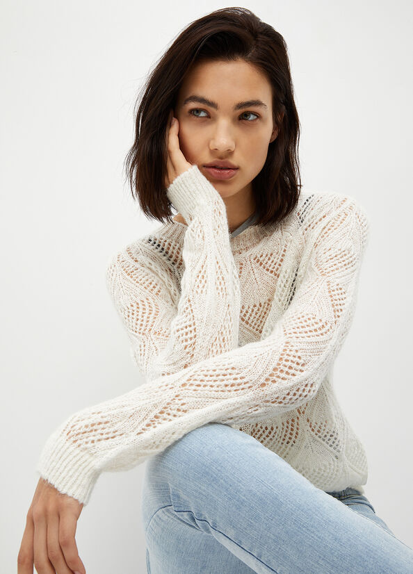 Liu Jo Alpaca Blend Pullover Damen Weiß | TLA-652018