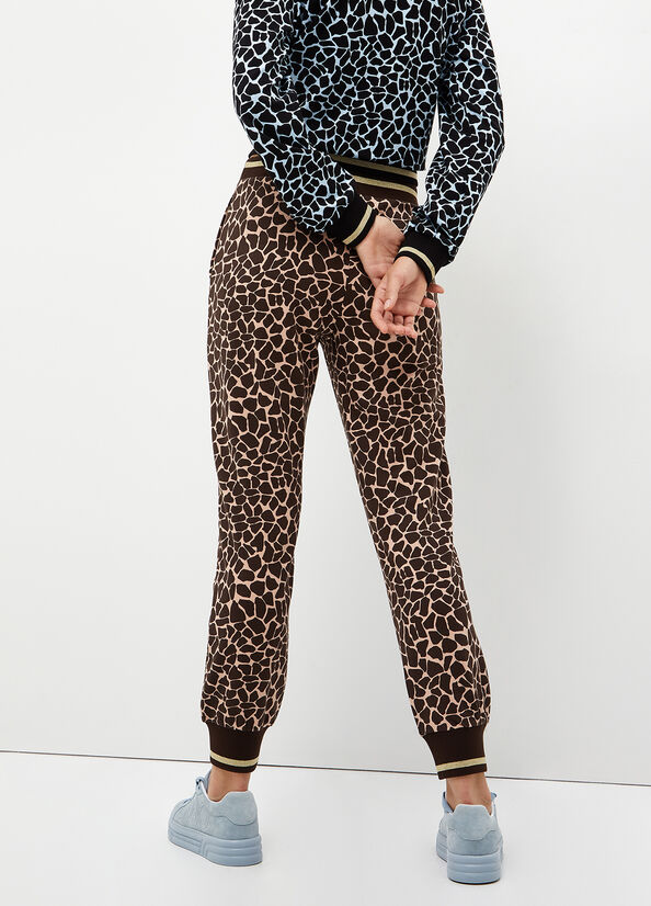 Liu Jo Animal-Print Jogging Hose Damen Braun | TNZ-275630