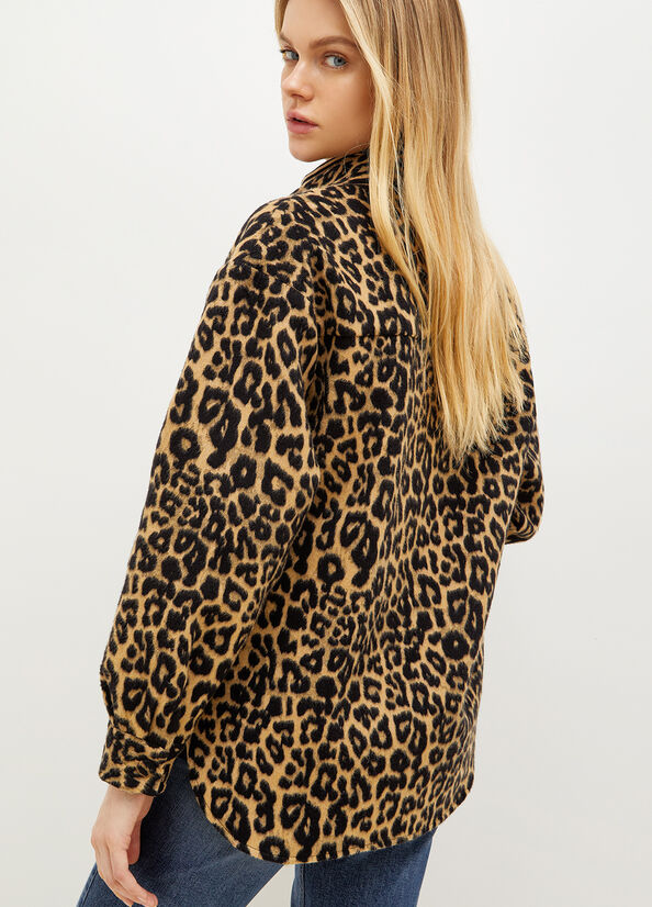 Liu Jo Animal Print Over With Rhinestones Jacke Damen Braun | BHS-412980