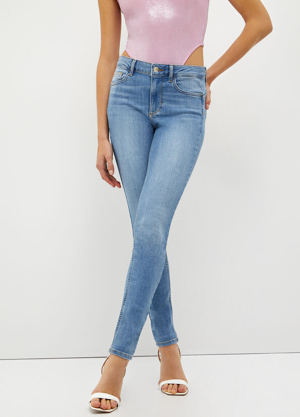 Liu Jo Bottom Up Röhrenjeans Damen Blau | IEK-367892