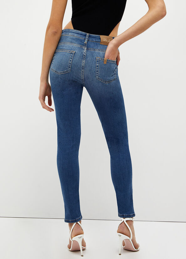 Liu Jo Bottom Up Röhrenjeans Damen Dunkelblau | AWY-713495