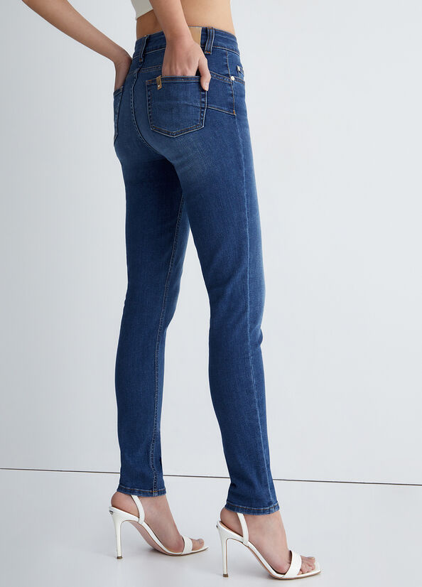 Liu Jo Bottom Up Röhrenjeans Damen Dunkelblau | SBR-376584