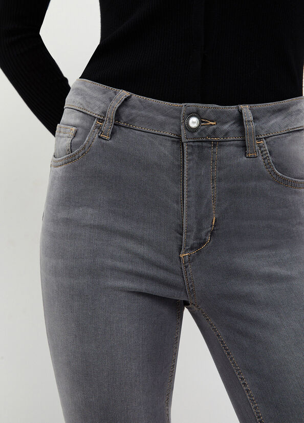 Liu Jo Bottom Up Röhrenjeans Damen Grau | VBR-065918