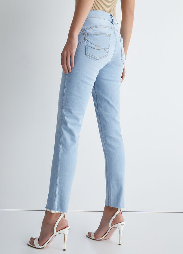 Liu Jo Bottom Up Röhrenjeans Damen Hellblau | LCW-286941