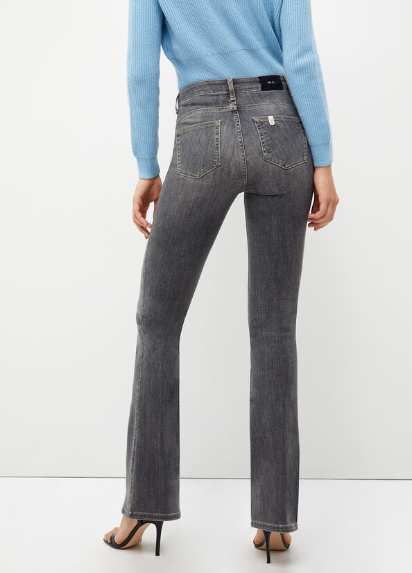 Liu Jo Bottom Up Straight Jeans Damen Grau | KXI-364120