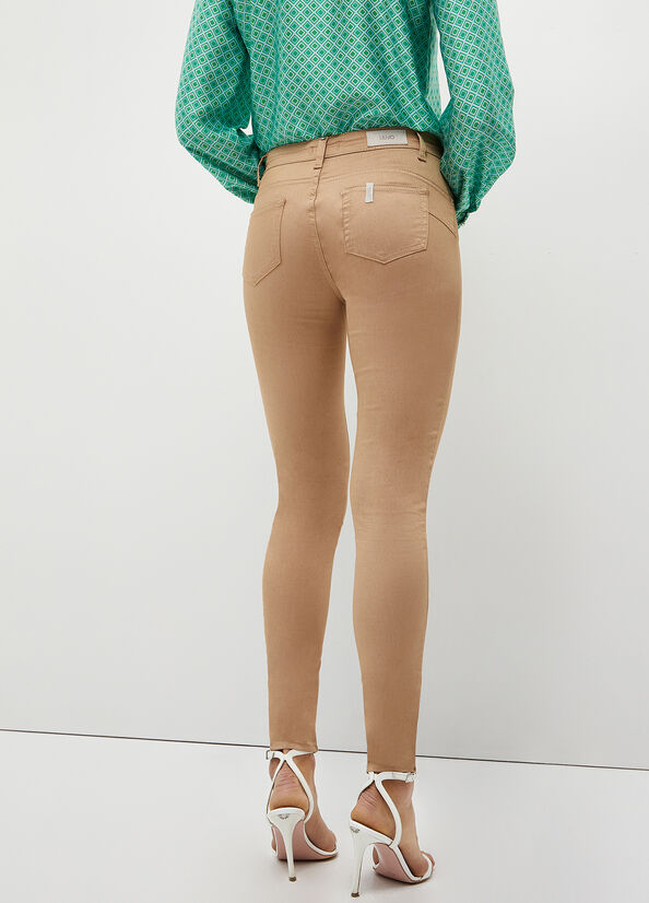 Liu Jo Bottom Up Twill Hose Damen Hellgrau | FYE-146087