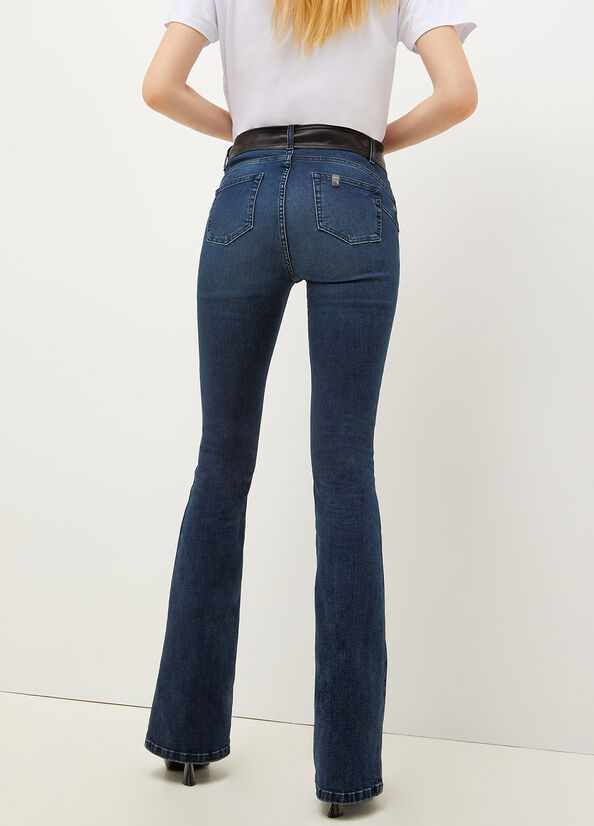 Liu Jo Bottom Up With Straight Jeans Damen Blau | PHV-401582