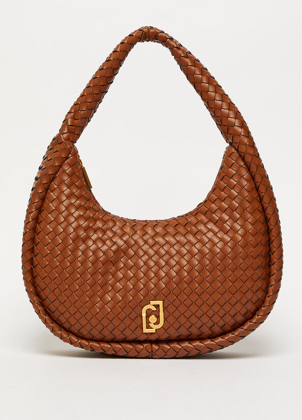 Liu Jo Braided With Logo Schultertaschen Damen Braun | BRM-894720