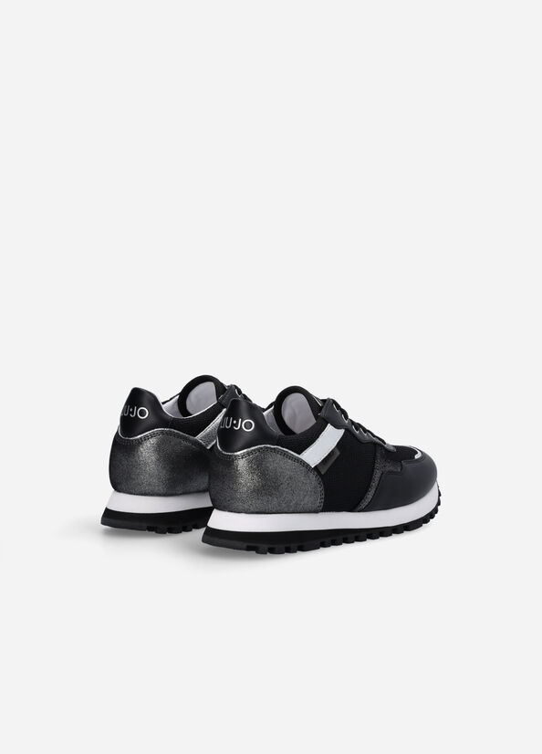 Liu Jo Brighty Mesh Sneakers Damen Schwarz | BYJ-390178