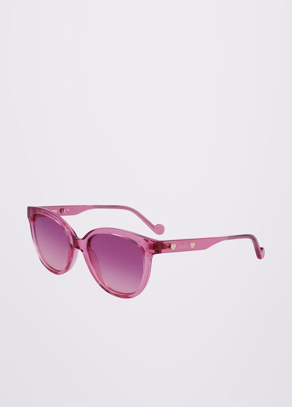 Liu Jo Butterfly Sonnenbrille Damen Rosa | YHZ-165947