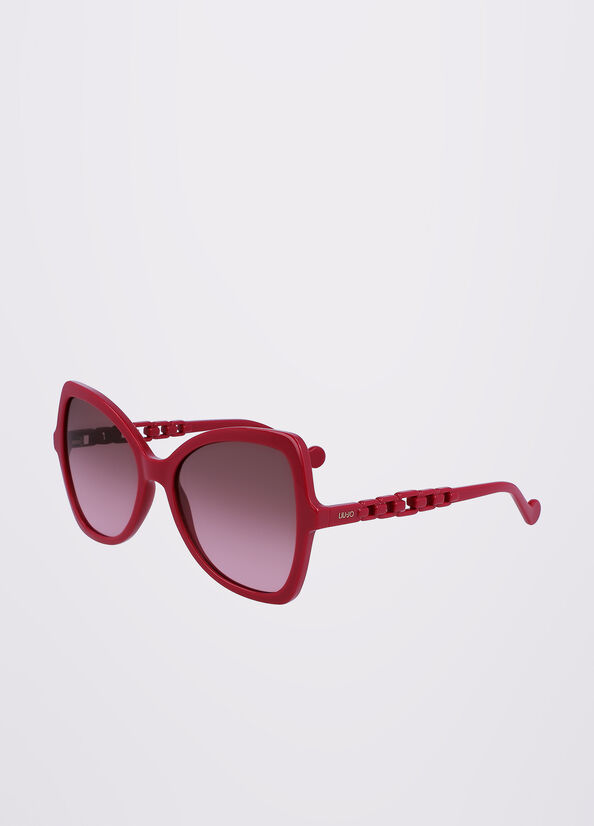 Liu Jo Butterfly Sonnenbrille Damen Rot | MPU-930486