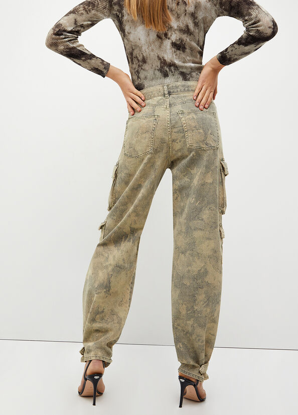 Liu Jo Camouflage Cargo Hose Damen Grün | BKW-028694