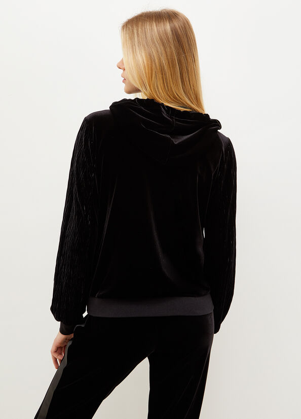 Liu Jo Chenille Mit Kapuze Pullover Damen Schwarz | MJT-215497