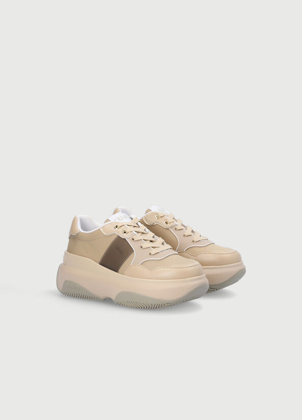 Liu Jo Chunky Sneakers Damen Beige | BZW-435026