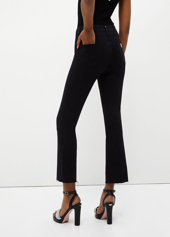 Liu Jo Cropped Bottom Up Röhrenjeans Damen Schwarz | YMI-910357