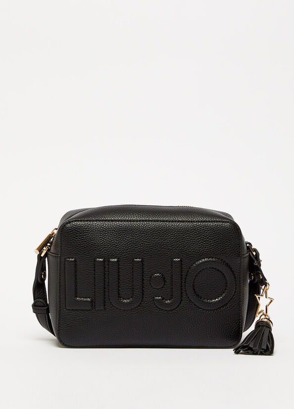 Liu Jo Crossbody With Maxi Logo crossbody taschen Damen Schwarz | KTY-327156