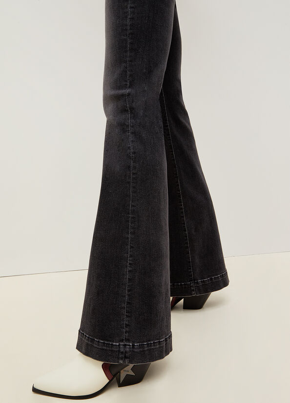 Liu Jo Denim Authentic With Rhinestones Straight Jeans Damen Schwarz | RET-418397