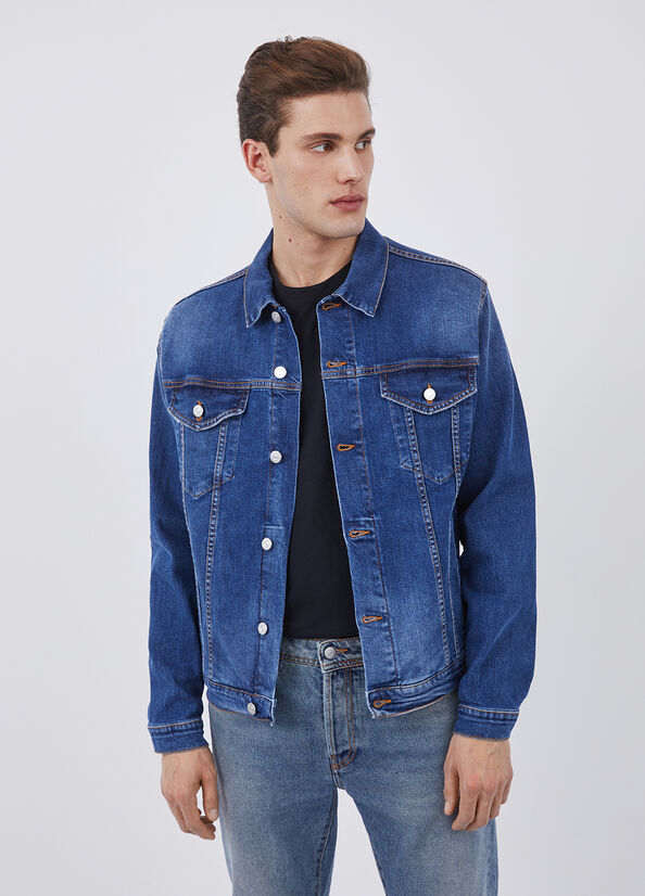 Liu Jo Denim Jacke Herren Blau | DNE-731685