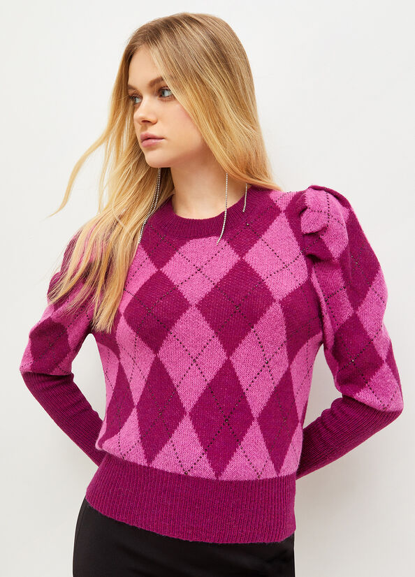 Liu Jo Diamond With Gemstones Pullover Damen Rosa Lila | HFO-904127