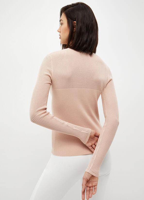 Liu Jo Eco-Friendly Cardigan With Studs Pullover Damen Rosa | SEW-528946