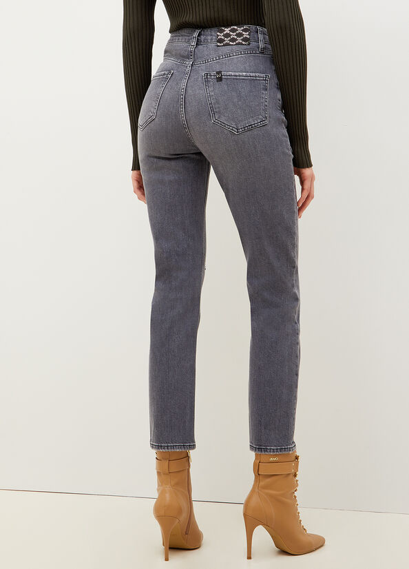 Liu Jo Eco-Friendly Gerade Straight Jeans Damen Grau | IDR-749012