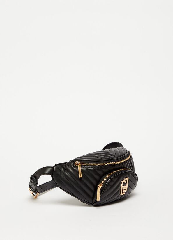 Liu Jo Eco-Friendly Gesteppt Gürteltasche Damen Schwarz | XHW-465081