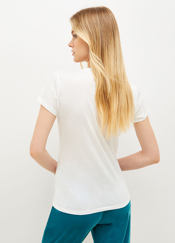 Liu Jo Eco-Friendly T-shirts Damen Weiß | DTJ-609482