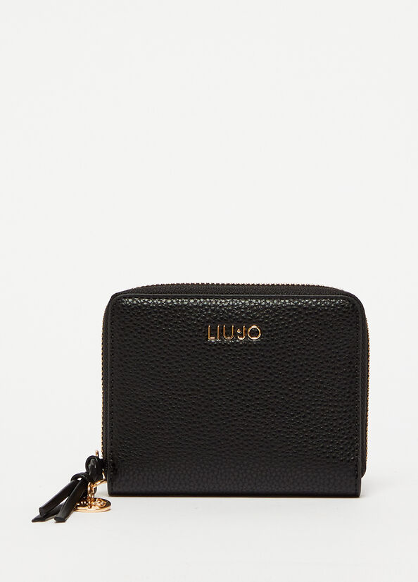 Liu Jo Eco-Friendly With Charm Geldbörse Damen Schwarz | EOR-096482