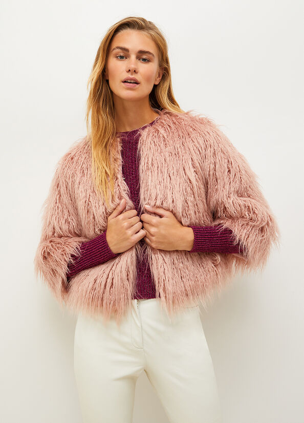 Liu Jo Faux Fur Jacke Damen Rosa | TUO-582673