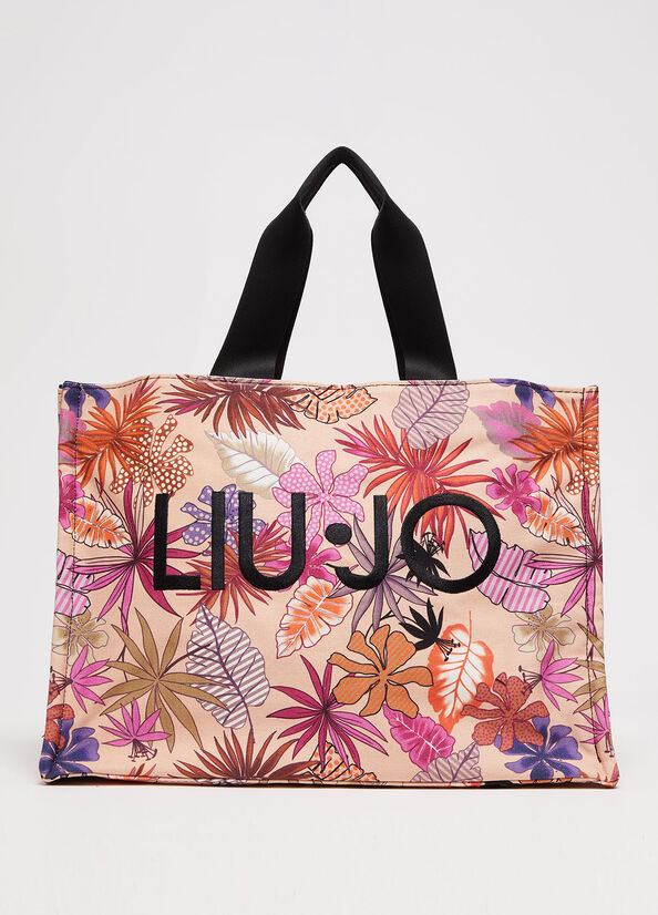 Liu Jo Floral Canvas Shopper Damen Mehrfarbig | EWY-608354