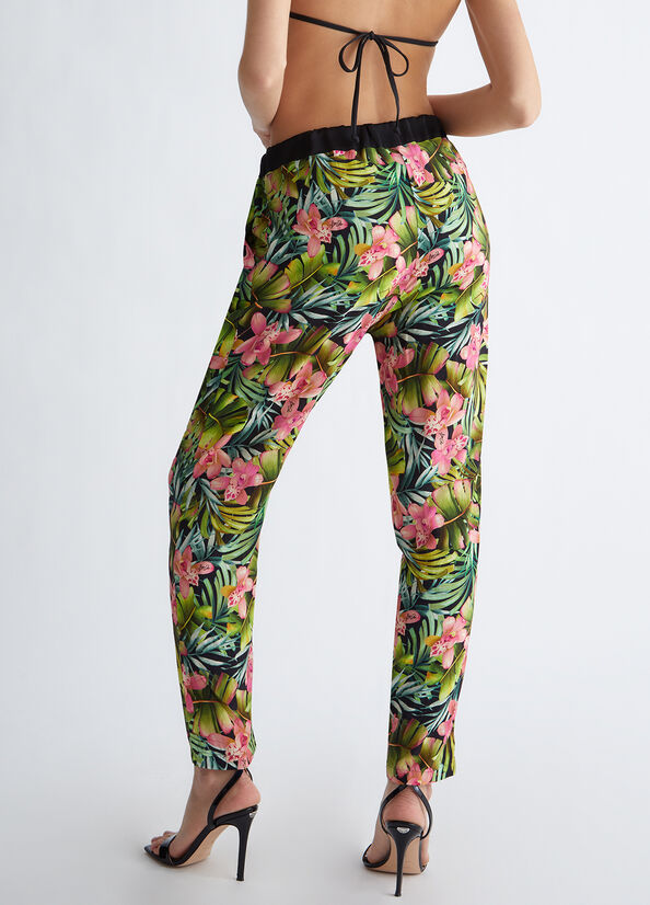 Liu Jo Floral Hose Damen Grün | XQN-791528