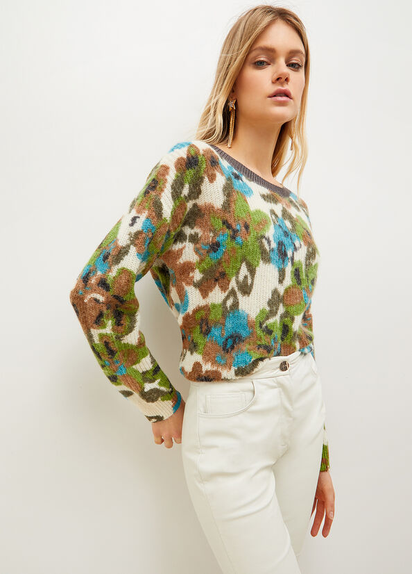 Liu Jo Floral With Embroidery Pullover Damen Blumen | IFT-760231