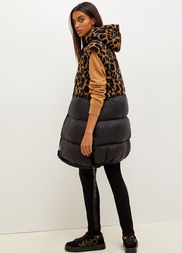 Liu Jo Gepolstert Gilet With Animal Print Mäntel Damen Braun | MXN-216834