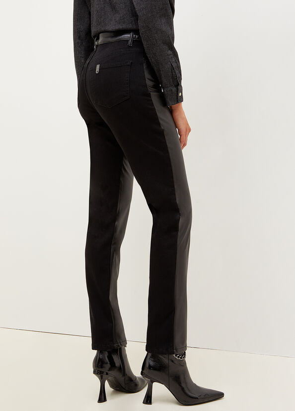 Liu Jo Gerade In Fabric Straight Jeans Damen Schwarz | NKF-187024