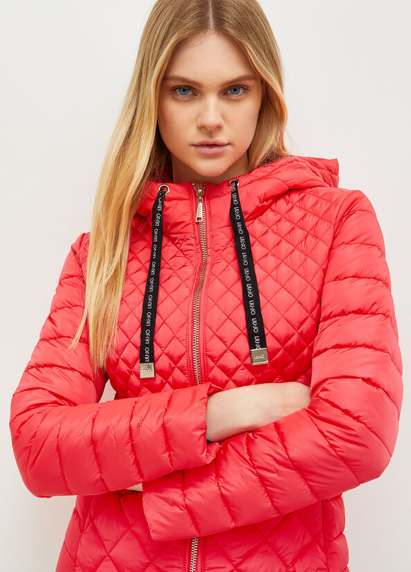 Liu Jo Gesteppt Down With Hood Mäntel Damen Fuchsie | HTZ-652374