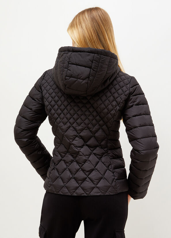 Liu Jo Gesteppt Down With Hood Mäntel Damen Schwarz | LXZ-350942