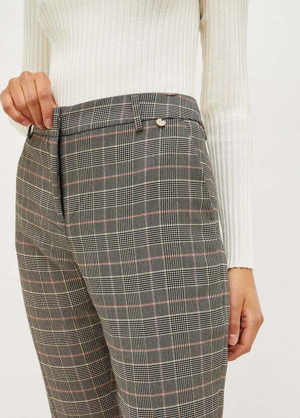 Liu Jo Glen Plaid Cigarette Hose Damen Grau | VIL-512064