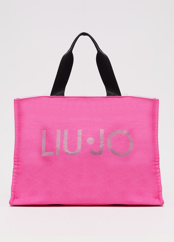 Liu Jo In Canvas With Logo Shopper Damen Fuchsie | NJC-986205