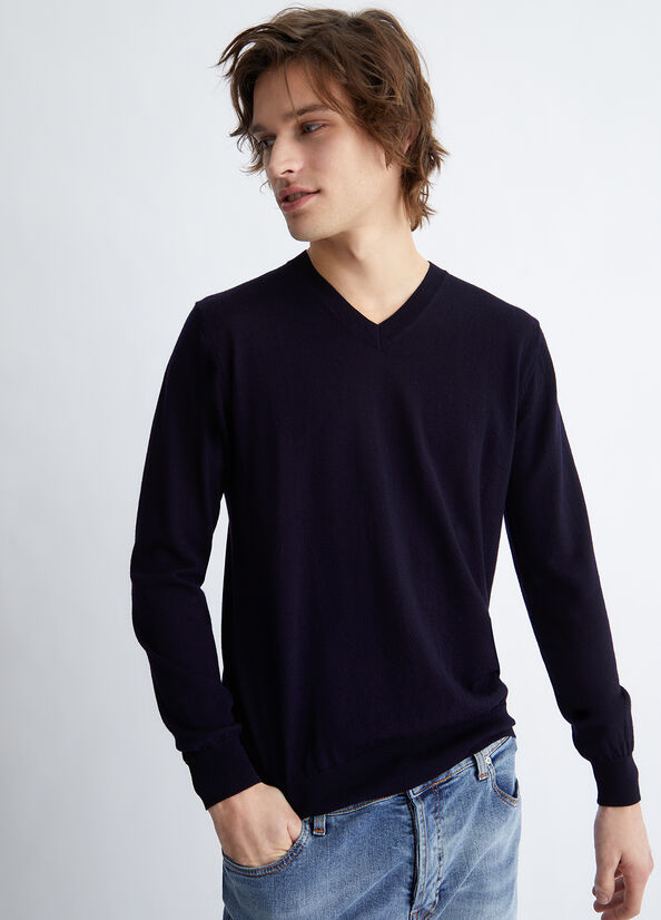 Liu Jo In Pure Pullover Herren Dunkelblau | AIJ-654810