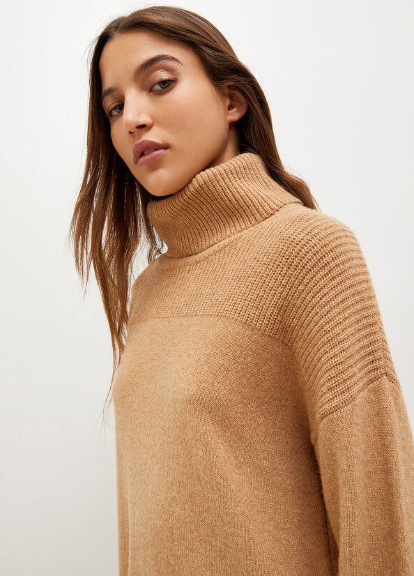 Liu Jo Knit Turtleneck Kleider Damen Braun | ZXP-965401