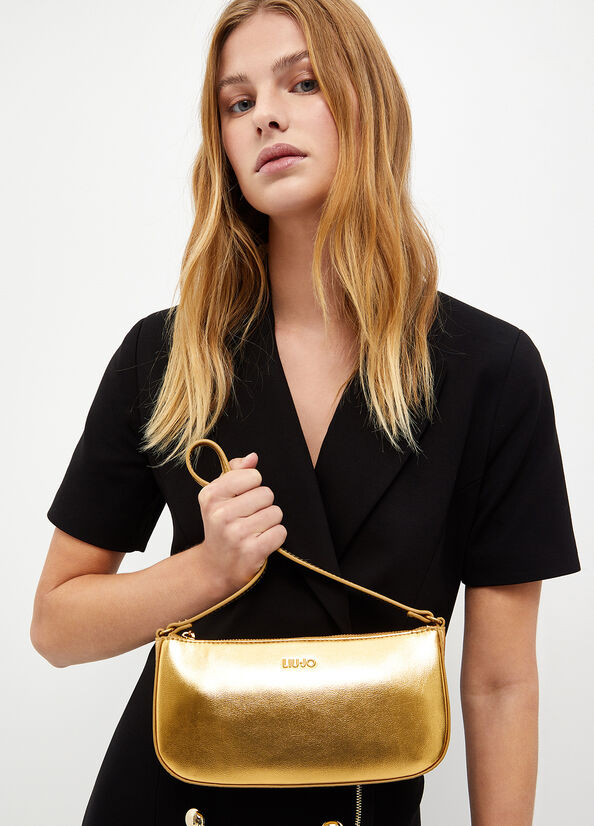 Liu Jo Laminate With Logo Clutch Tasche Damen Gold | LGH-132405