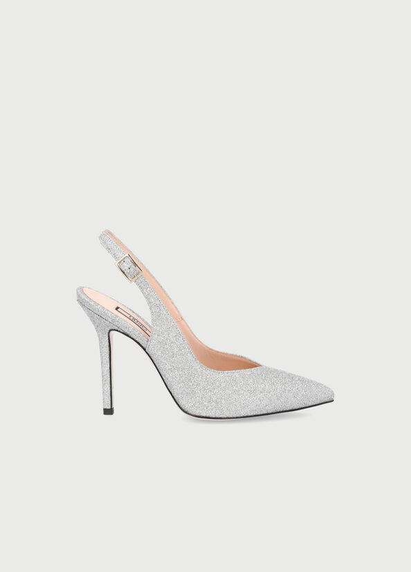 Liu Jo Laminated Slingback Stöckelschuhe Damen Silber | DIE-986524