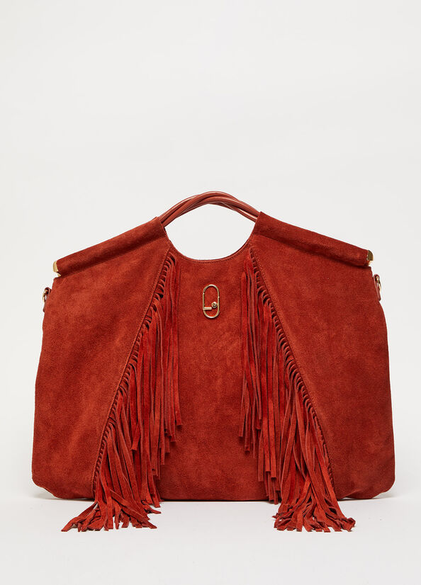 Liu Jo LeatherWith Fringes Handtasche Damen Rot | PNJ-691075