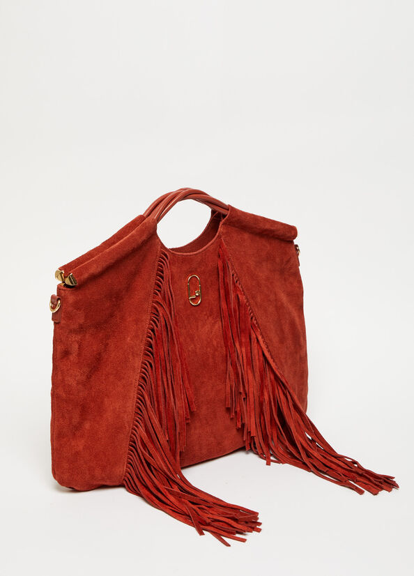 Liu Jo LeatherWith Fringes Handtasche Damen Rot | PNJ-691075