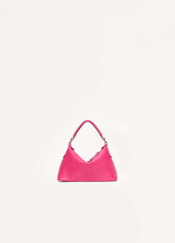 Liu Jo Leder Mini Hobo crossbody taschen Damen Fuchsie | BJX-672834