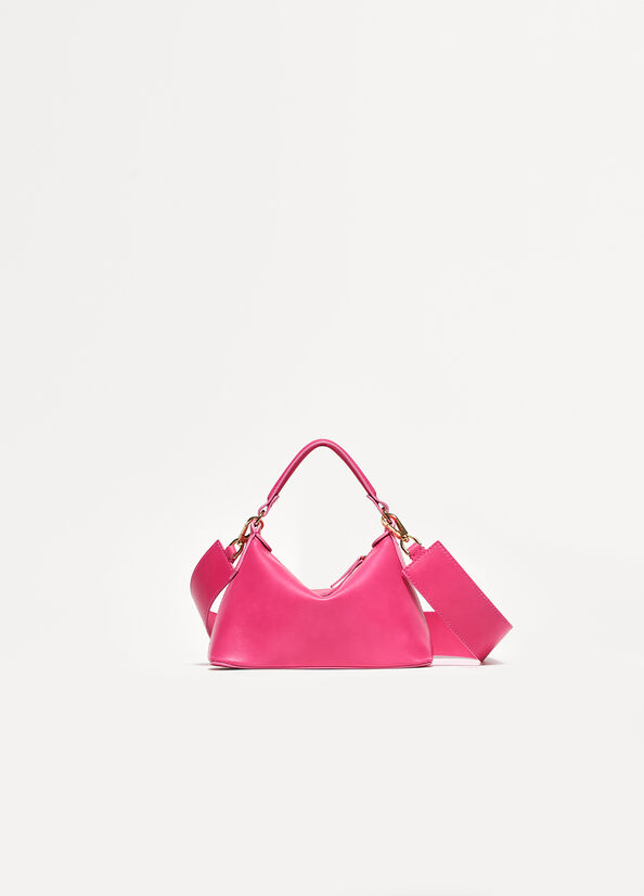 Liu Jo Leder Mini Hobo crossbody taschen Damen Fuchsie | BJX-672834