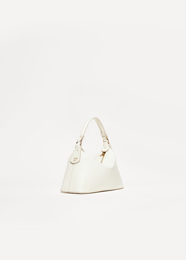 Liu Jo Leder Mini Hobo crossbody taschen Damen Weiß | OSG-381246