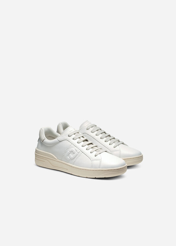 Liu Jo Leder Sneakers Herren Weiß | CPK-472139