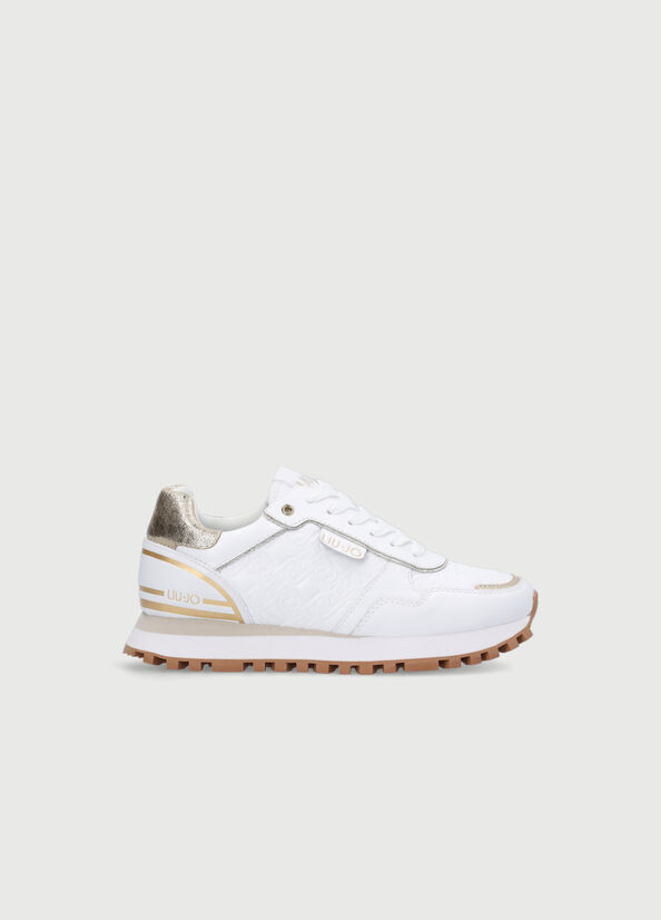 Liu Jo Leder With Monogram Logo Sneakers Damen Weiß | KJW-681504