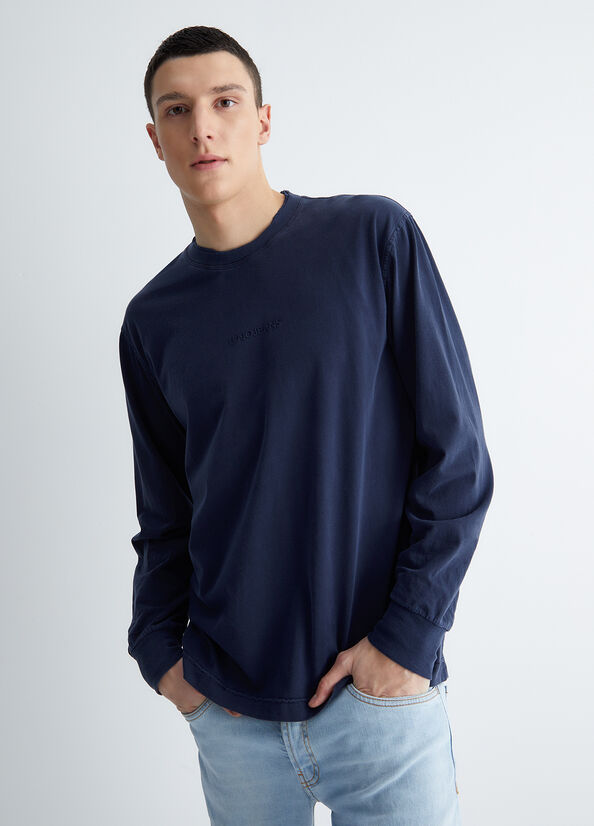 Liu Jo Long-Sleeved T-shirts Herren Dunkelblau | JUY-061237